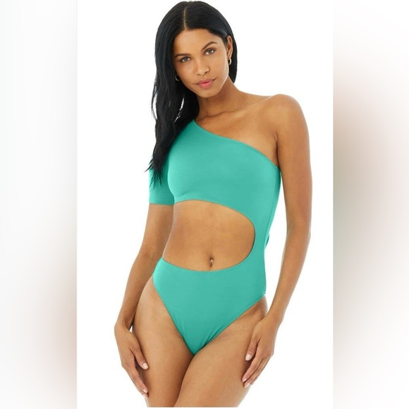 NWT ALO Body Wave Cut Out One Piece Ocean Teal Size XXS - Picture 2 of 11